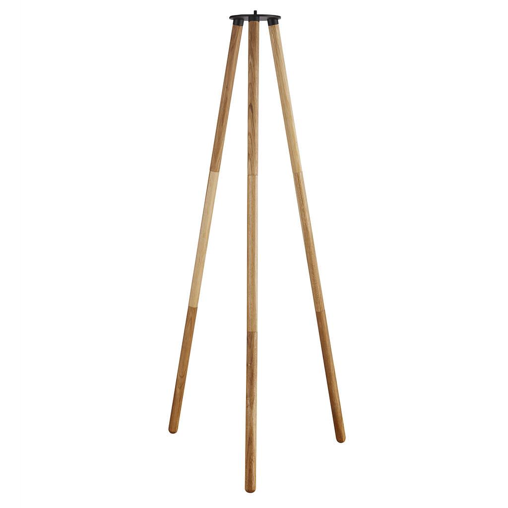 Kettle 110 Long Natural Wood Tripod Portable Lamp Base