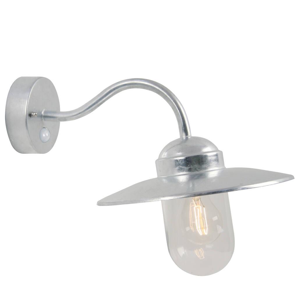 Luxembourg Galvanised Steel Classic Outdoor Wall Light with Sensor