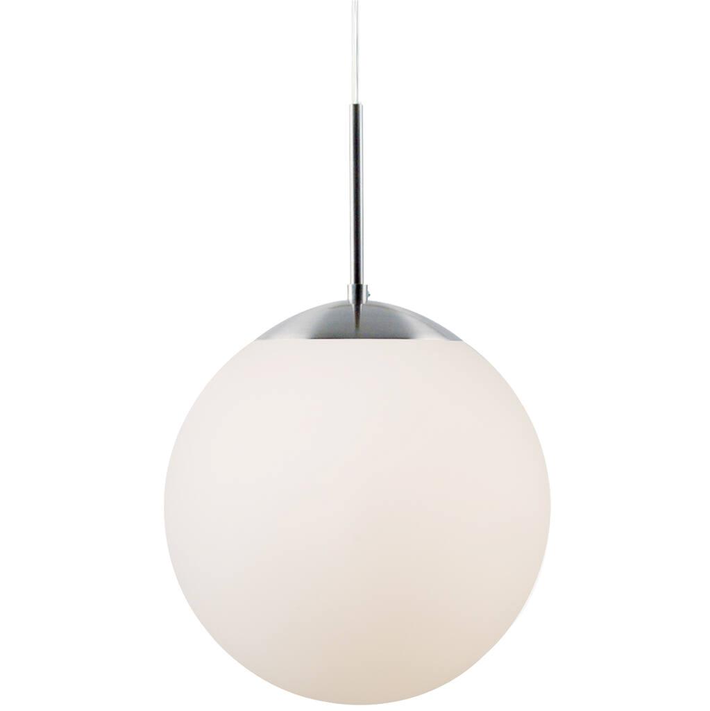 Cafe 30 Round Opal White Glass Pendant Light