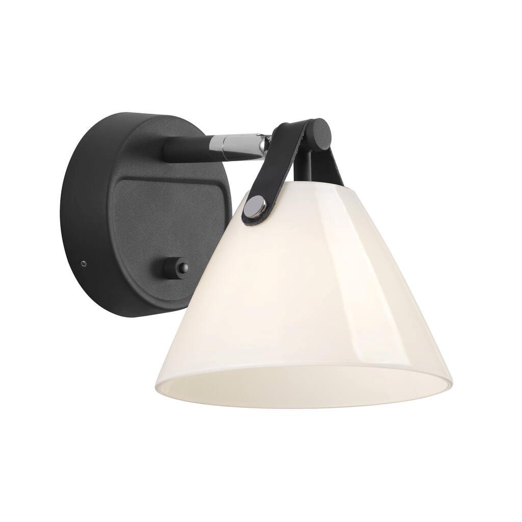 Strap Black Nordic Glass Wall Light