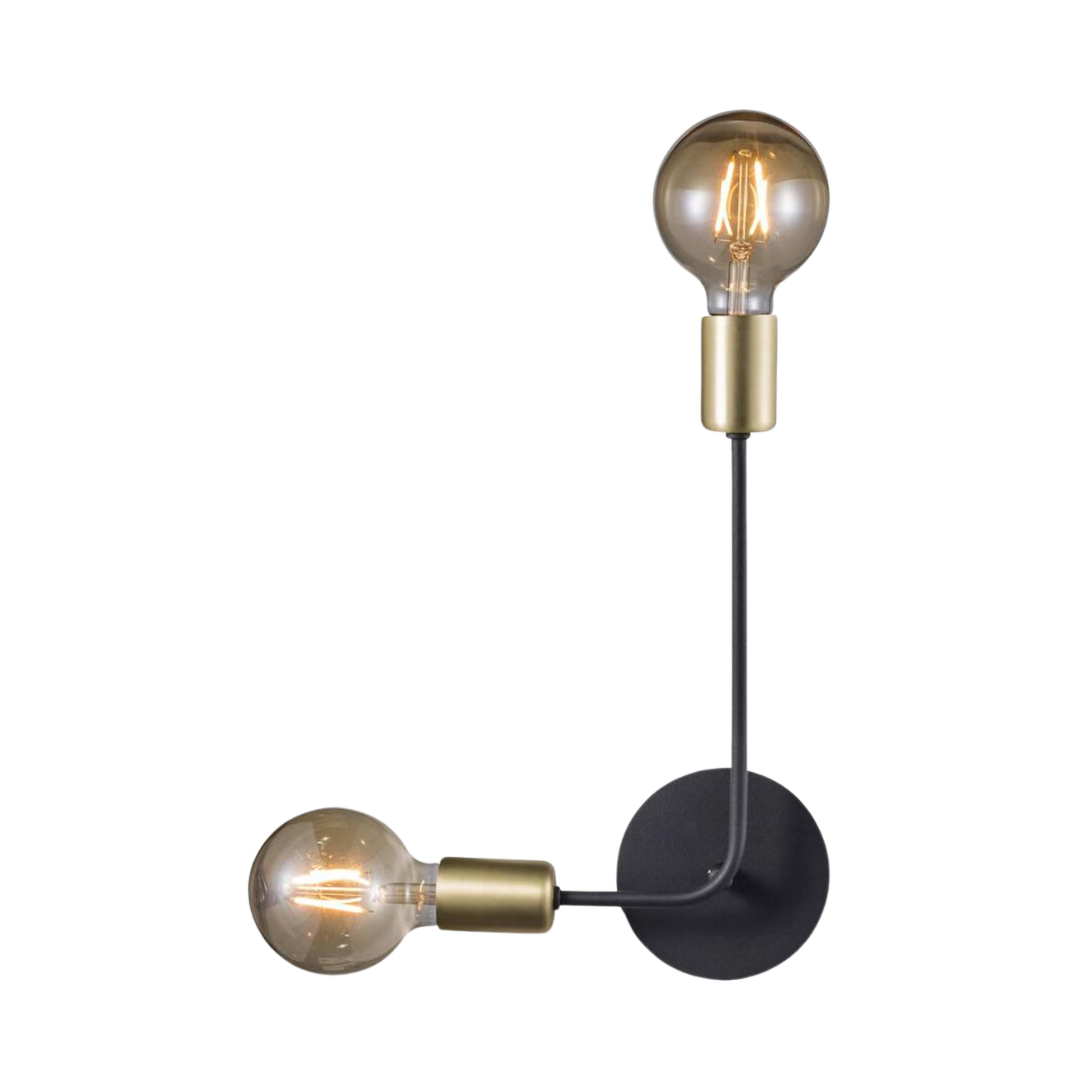 Josefine Minimalist Black and Brass Wall Light
