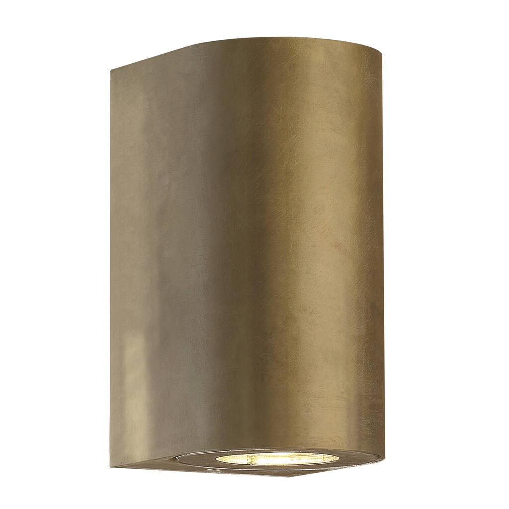 Canto Maxi Sleek Brass Indoor and Outdoor Wall Light