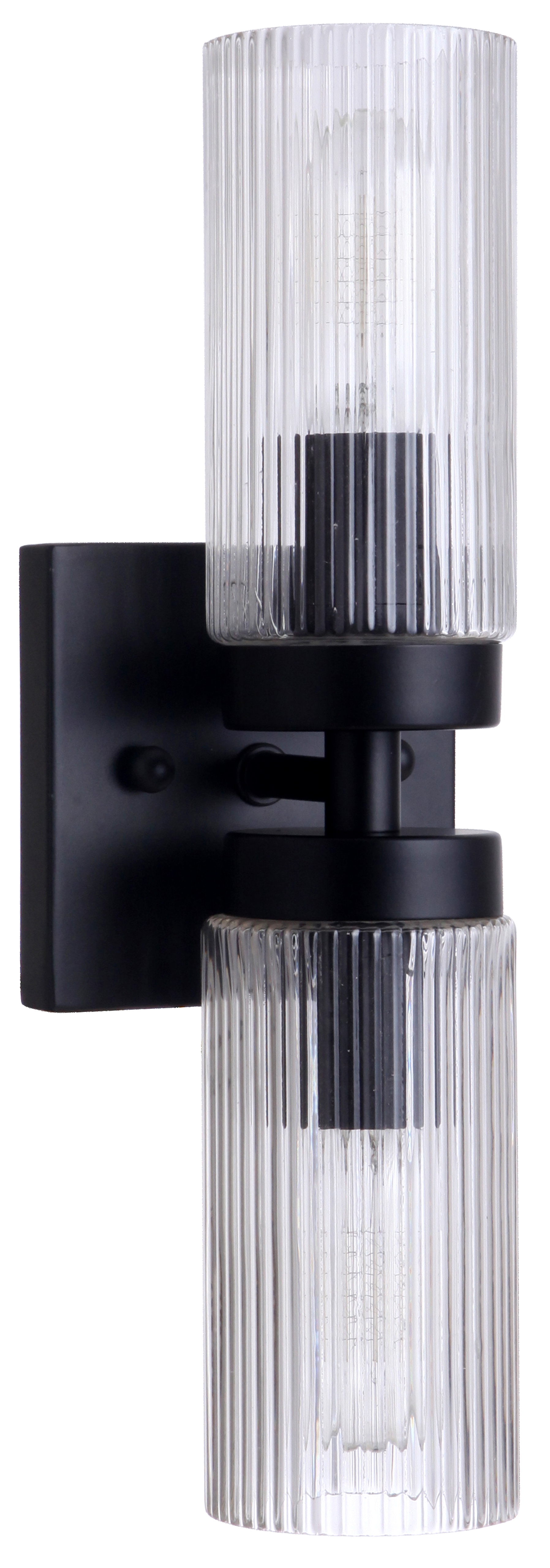 Chester Matt Black Twin Glass Wall Light