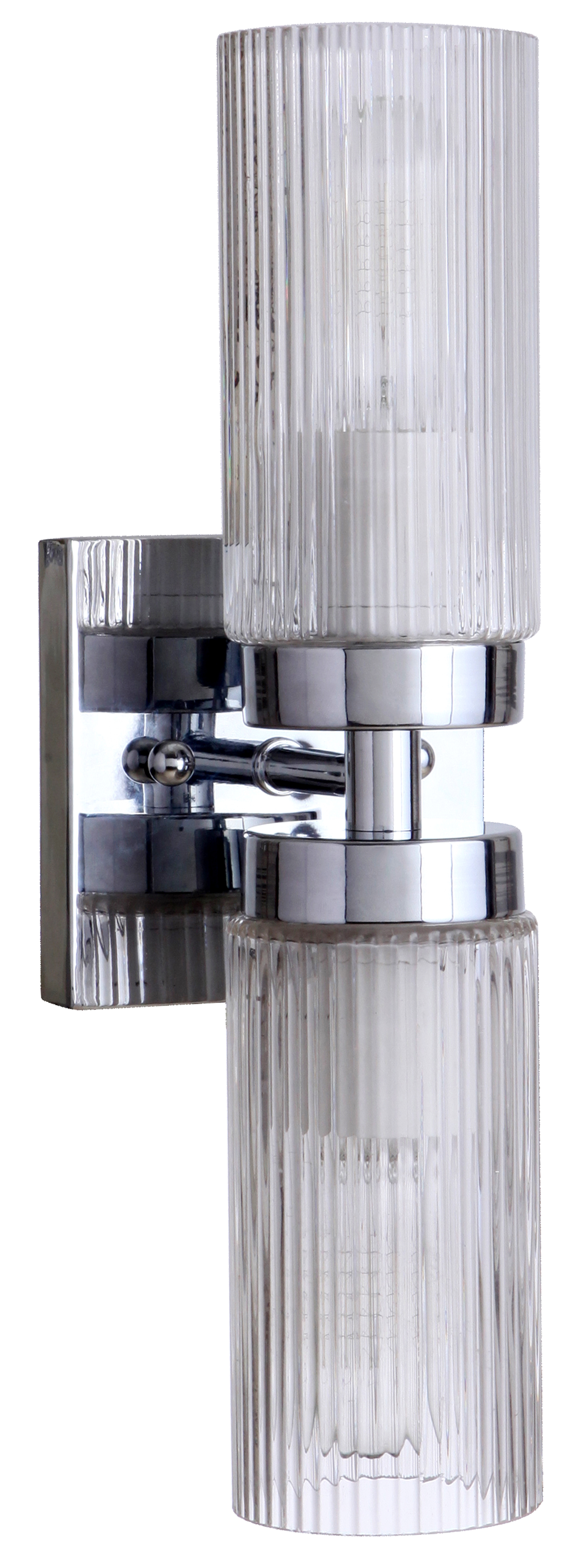 Chester Chrome Twin Glass Wall Light
