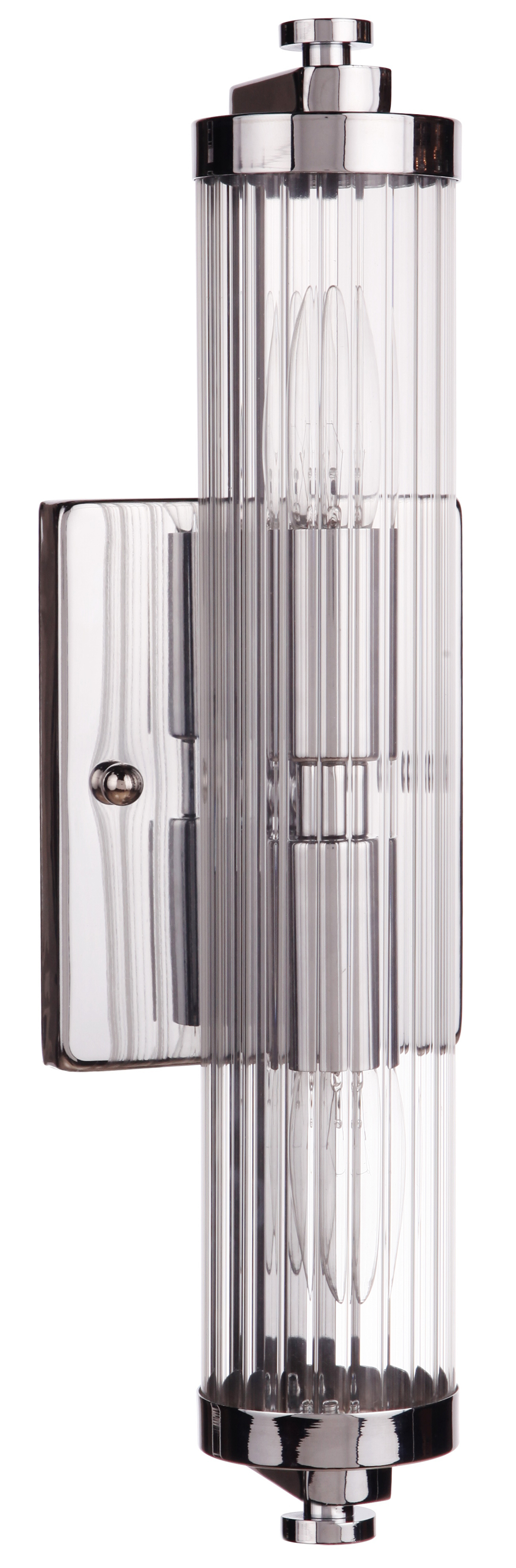 Rockfold Chrome Double Glass Wall Lamp