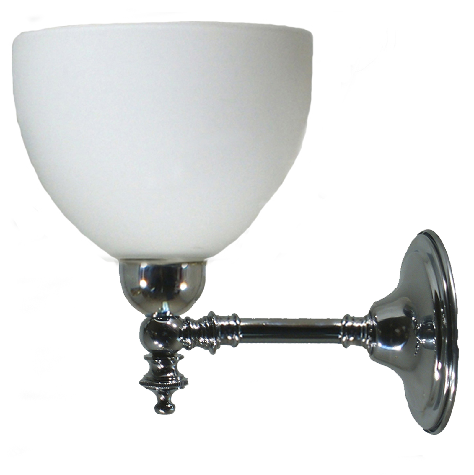 Waubra Bell Matt Opal Glass Wall Light - Chrome