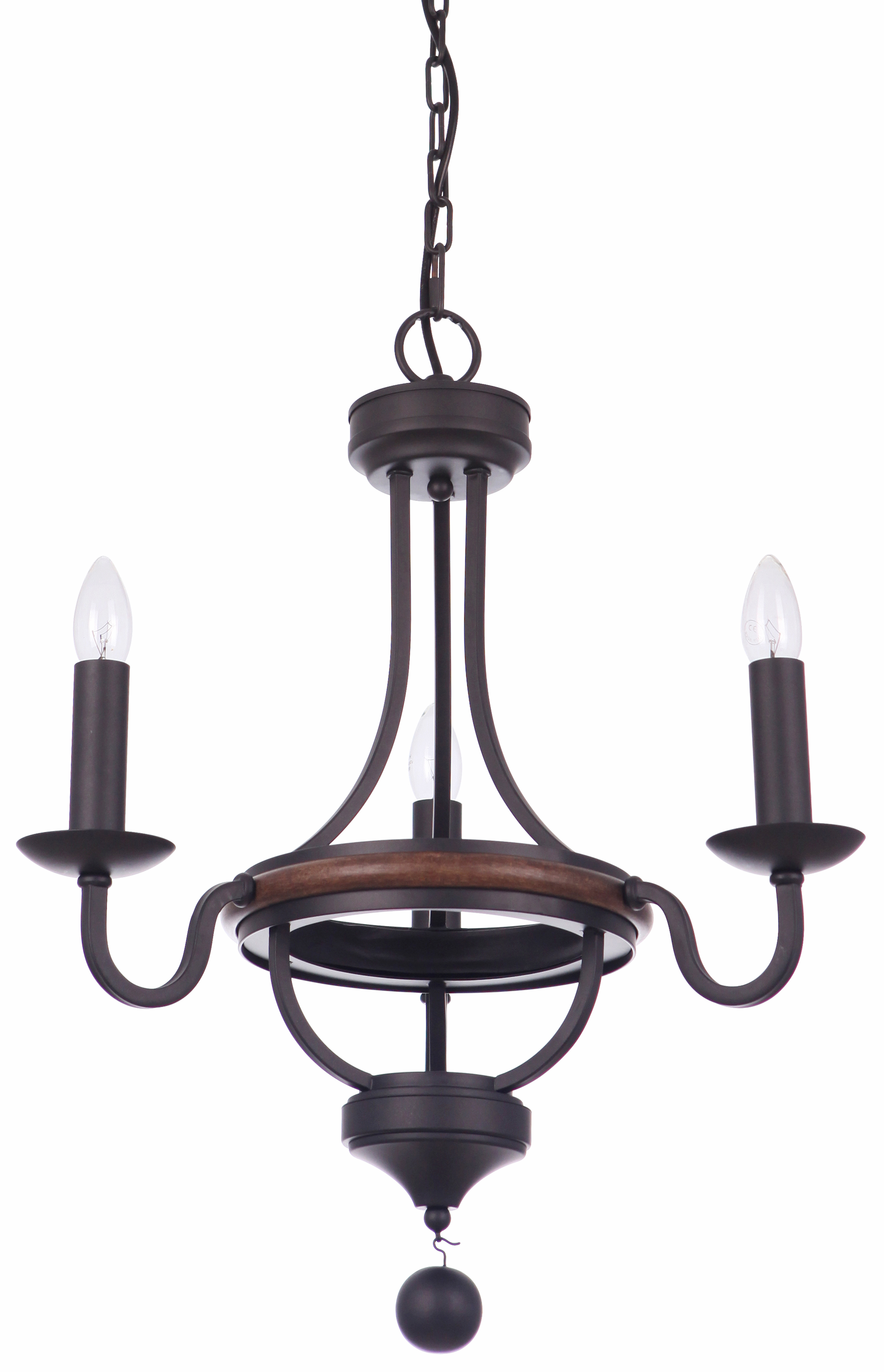Lakewood Trinity Light Bronze Chain Pendant Light