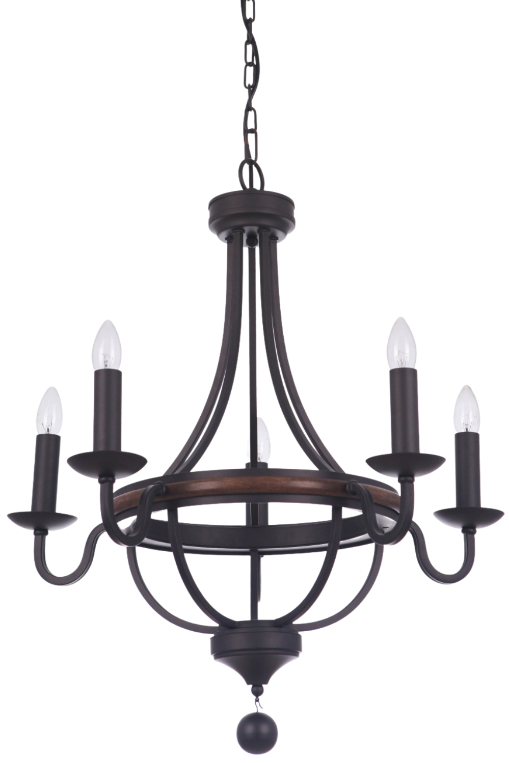 Lakewood 5 Light Bronze Chain Pendant Light
