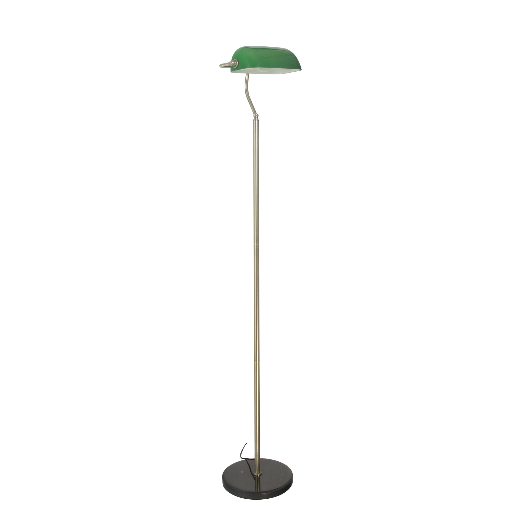 Banker Antique Brass Floor Lamp