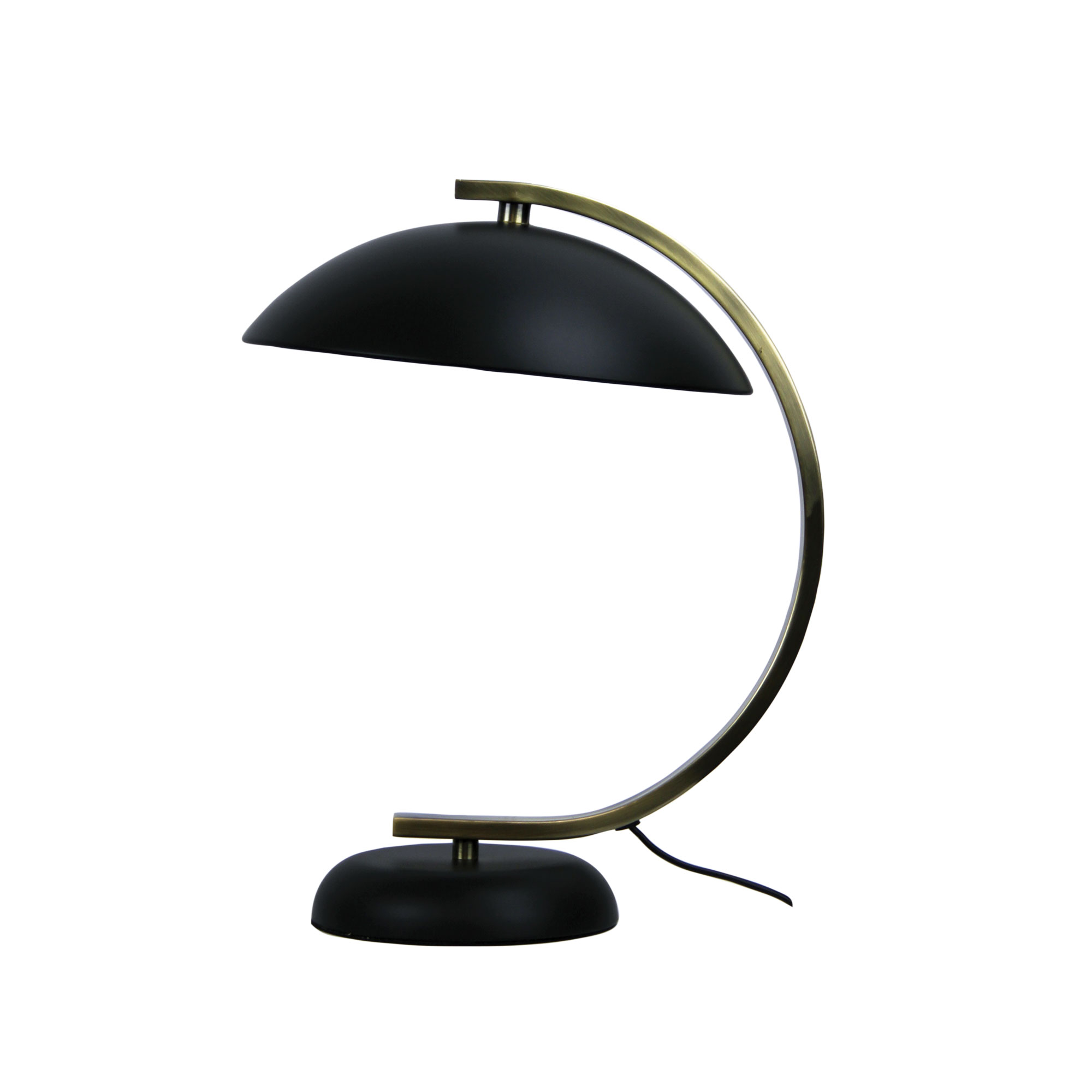 Moon Arc Black Antique Brass Table Lamp