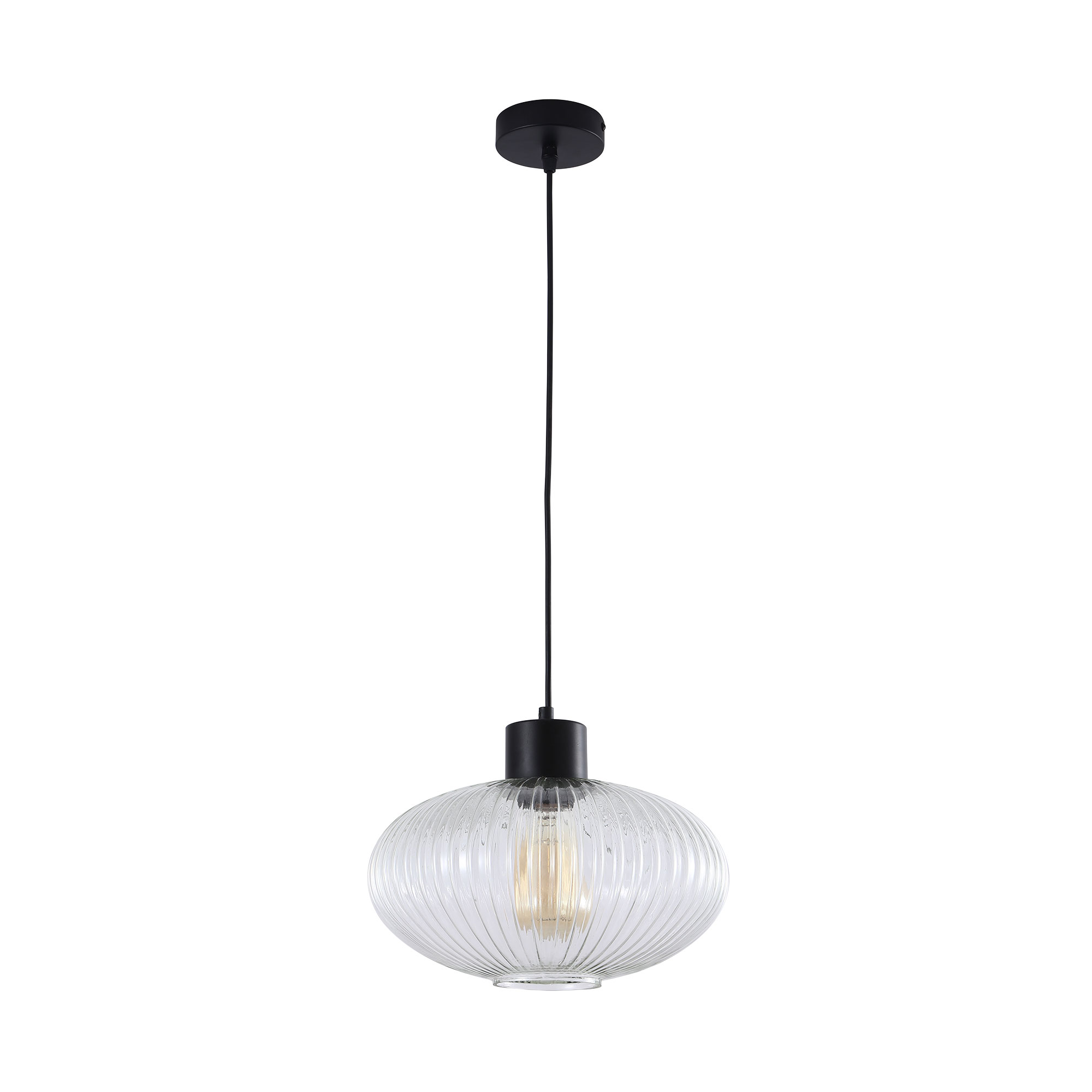 Mile Large Oval Clear Glass Suspension Light
