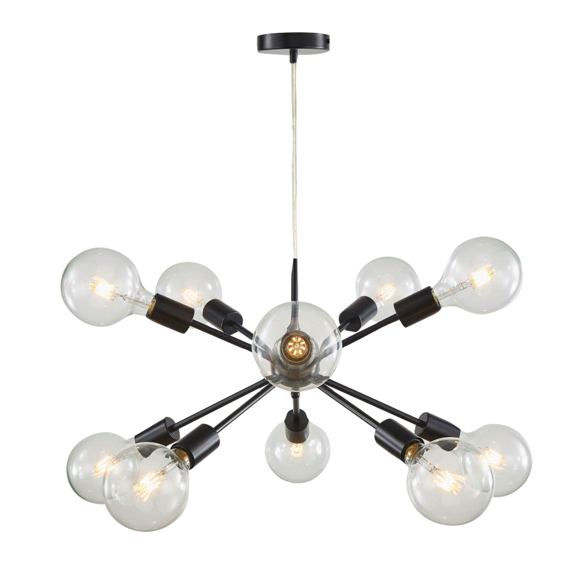 Cosmo Black 10 Light Satellite Pendant