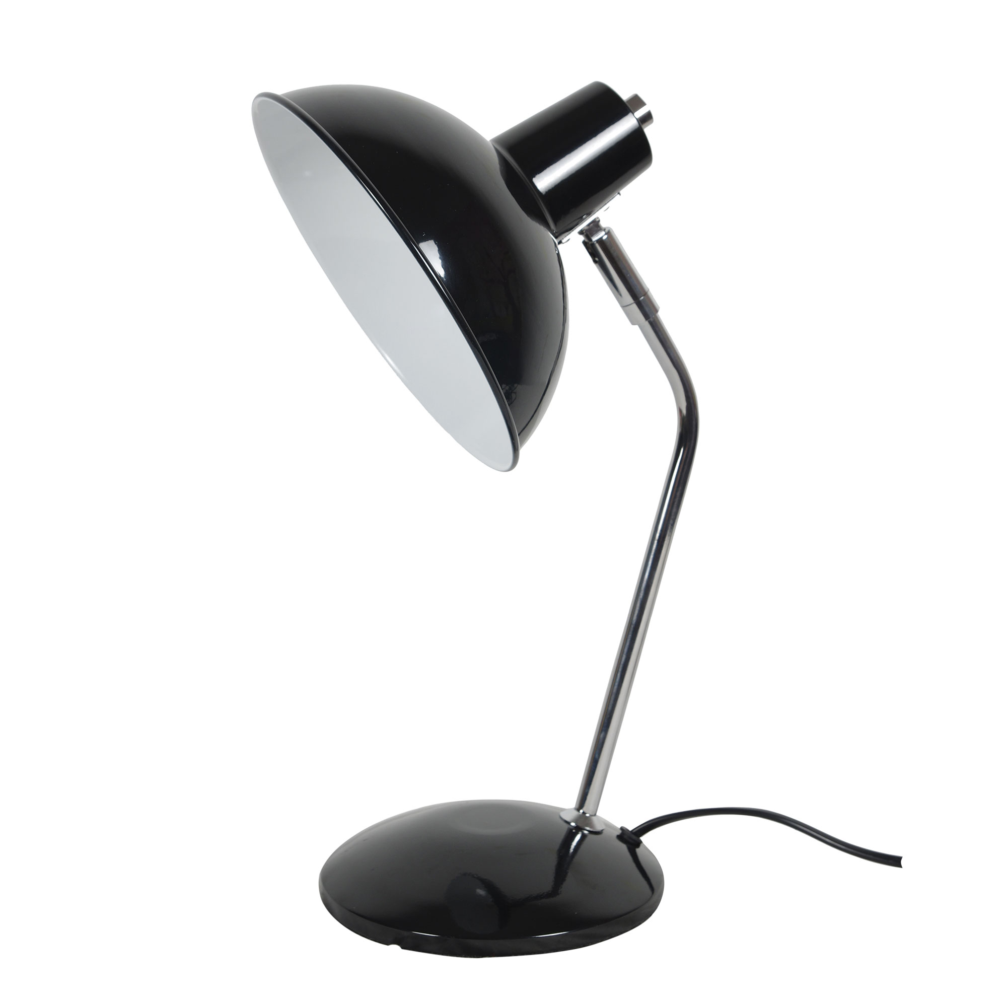 Freya Black and Chrome Minimalist Desk Lamp