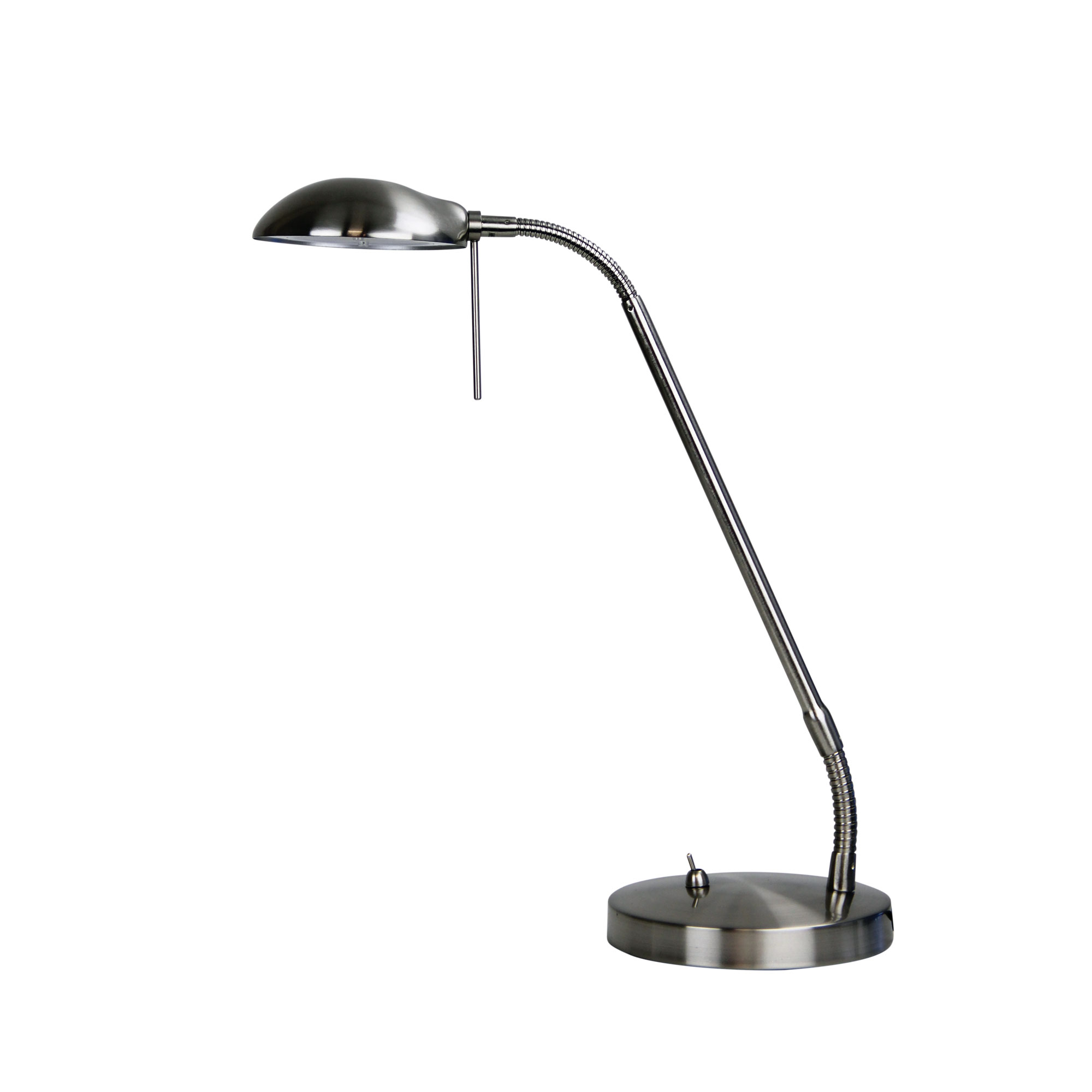 Time Brushed Chrome Slender LED Table and Desk Lamp