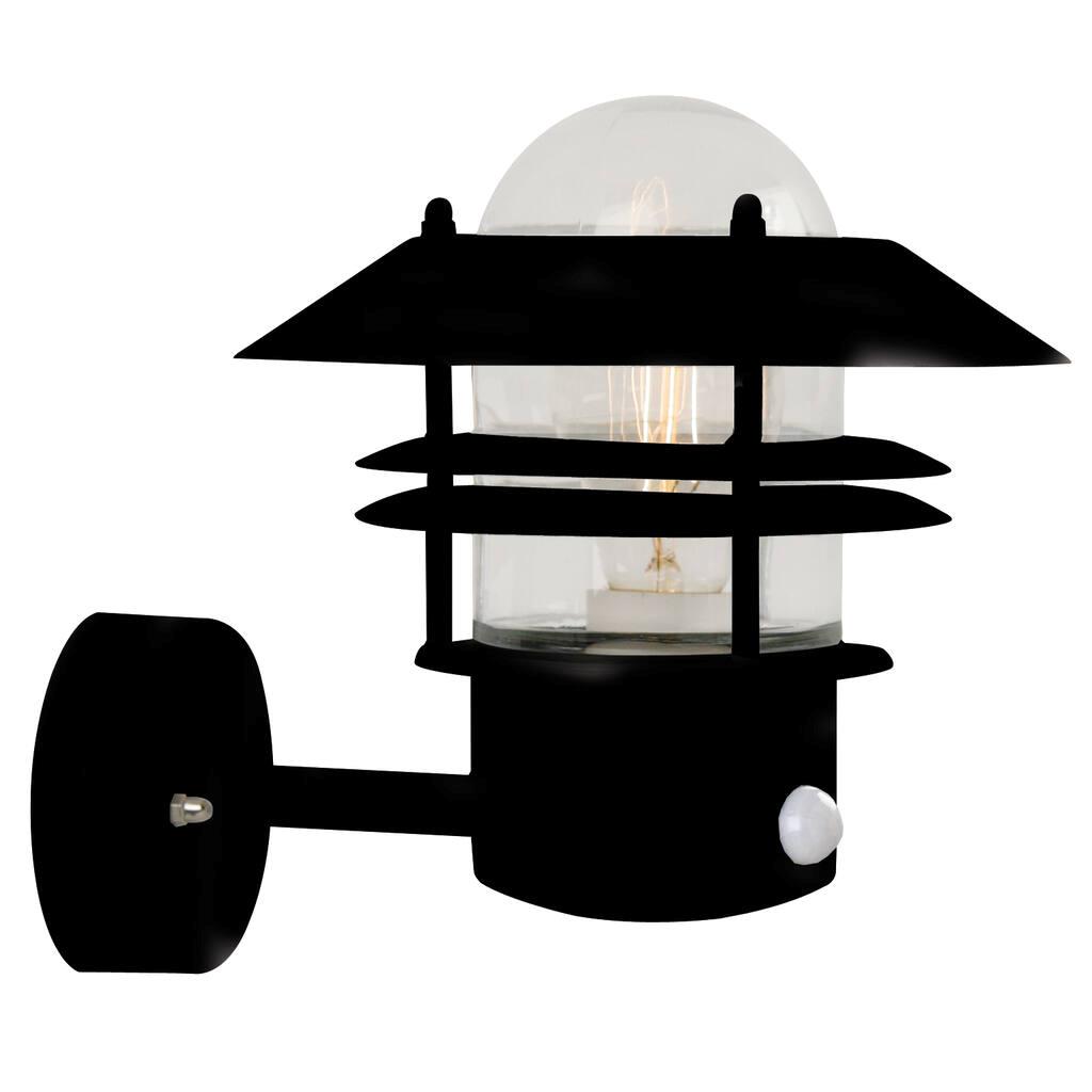 Blokhus Classic Black Outdoor Wall Light with Sensor