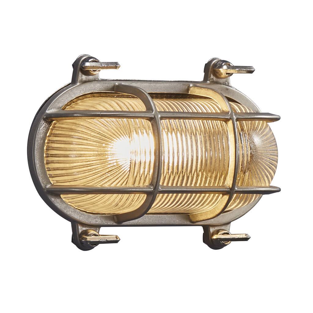 Helford Nickel Elliptical Outdoor Wall Light