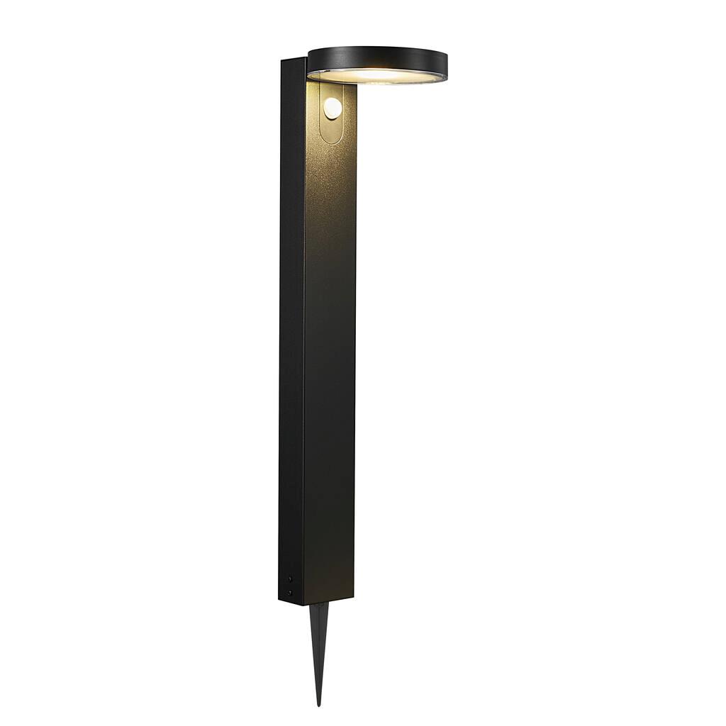 Rica Round Black Solar LED Standing Lamp with Sensor