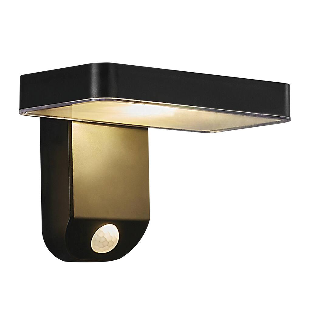 Rica Square Black Solar LED Wall Light with Sensor