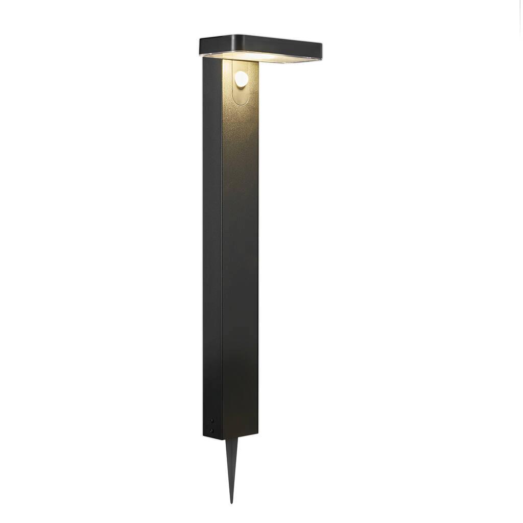 Rica Square Black Solar LED Standing Lamp with Sensor