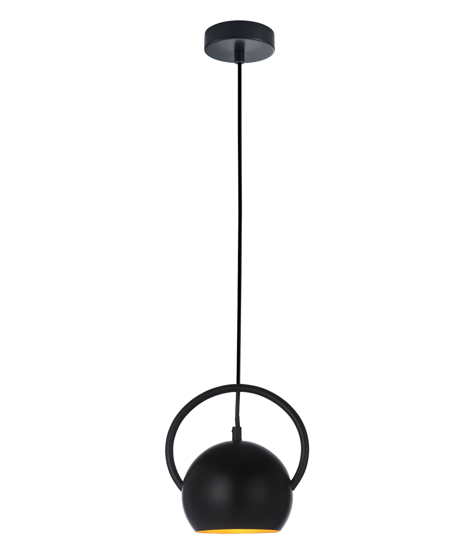 Bolla Matt Black Round Dome Pendant Light