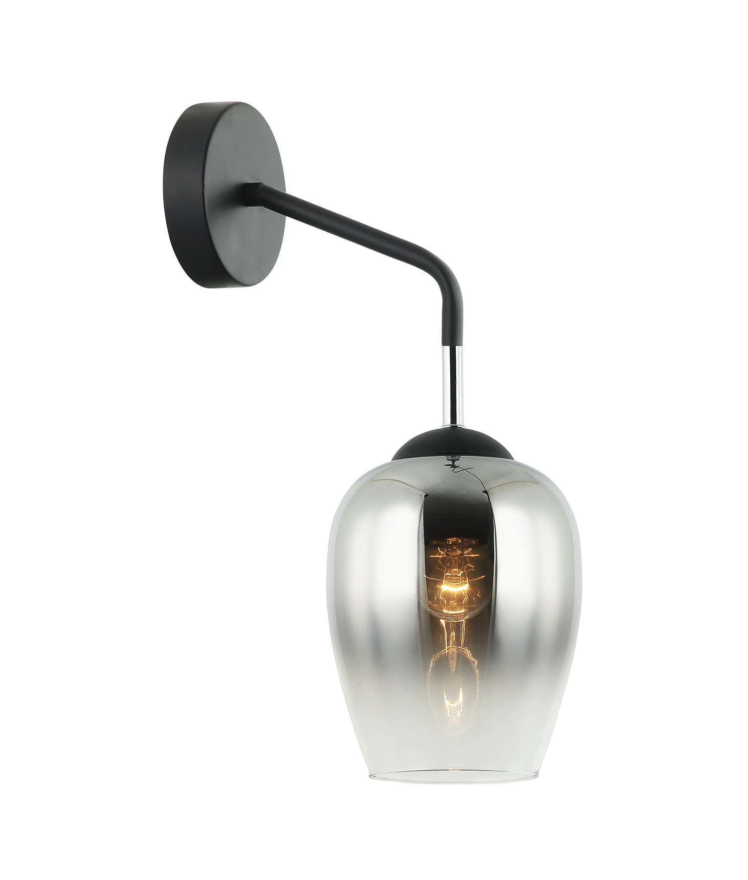 Riedel Chrome Glass Iron Wall Light
