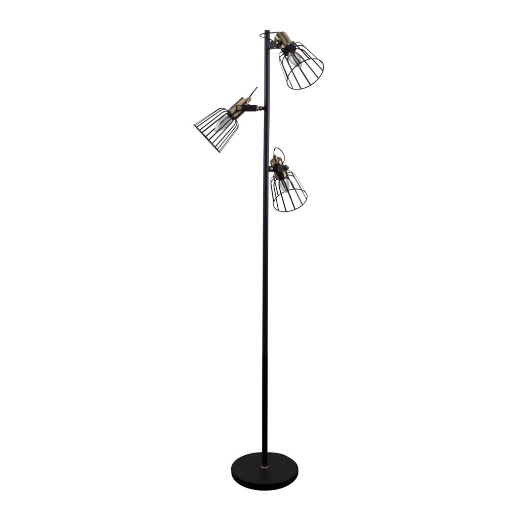Ashley Black Three-Headed Cage Floor Lamp