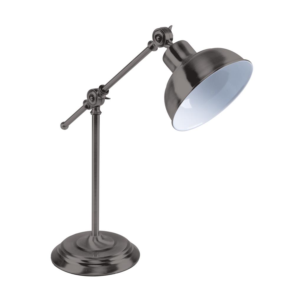 Tinley Antique Chrome Industrial Desk Lamp