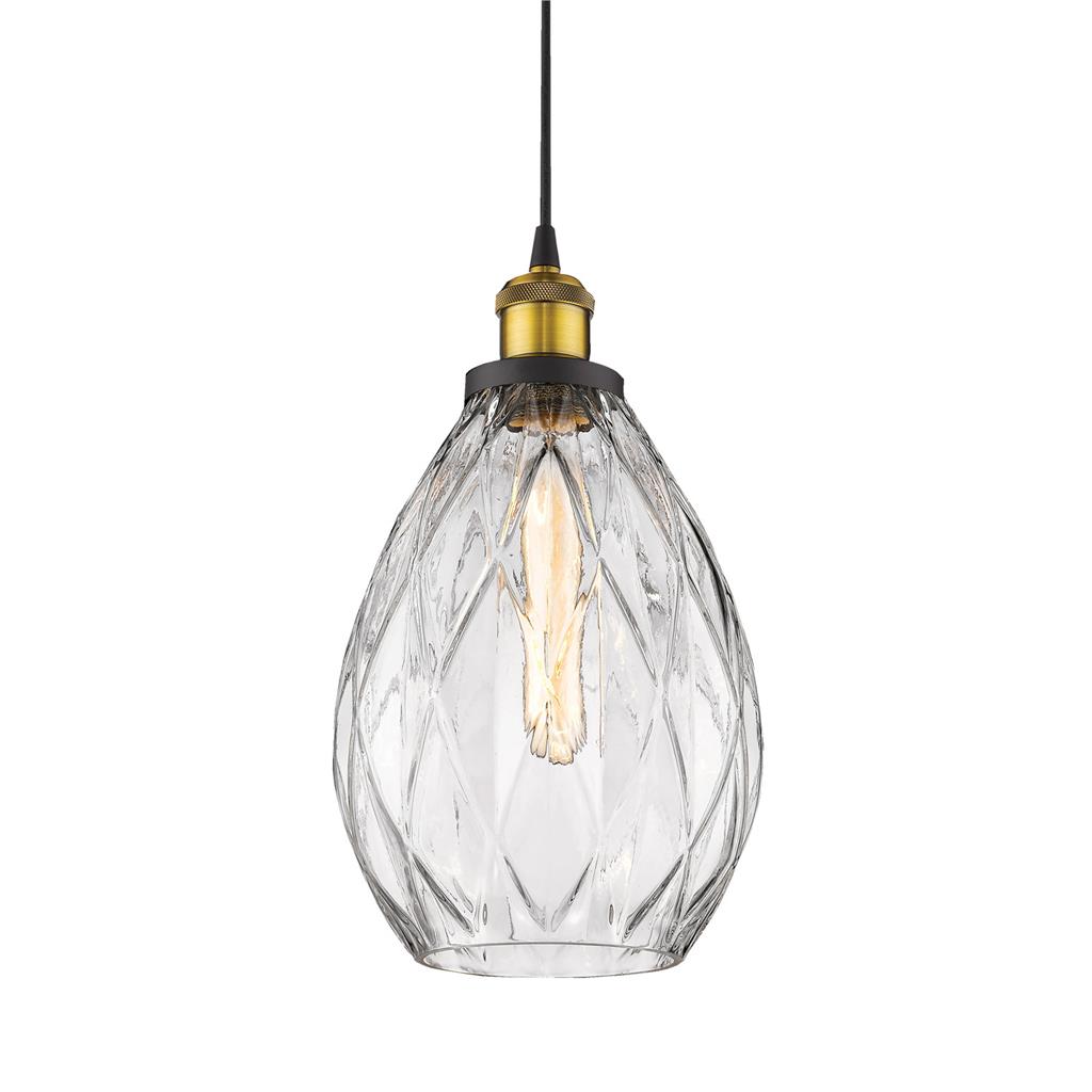 Evelyn Patterned Clear Crystal Pendant