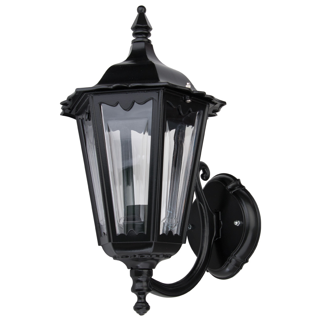 Chester Black Lantern Upward Wall Light