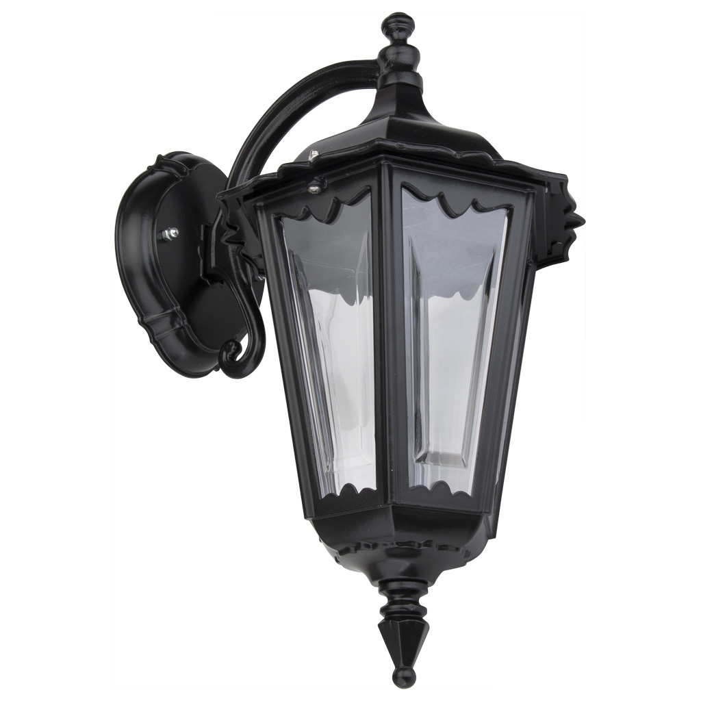 Chester Black Lantern Downward Wall Light
