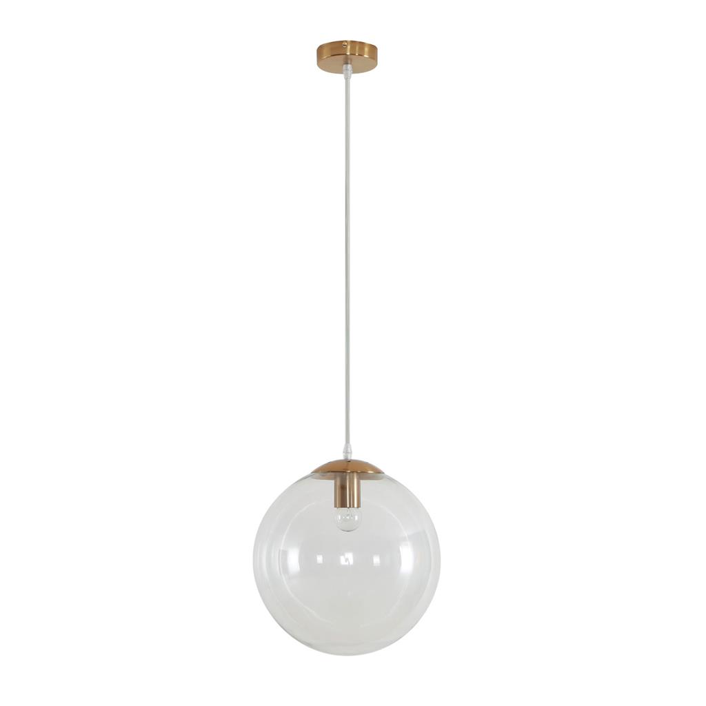 Bubble Clear Ball Satin Brass Pendant Light