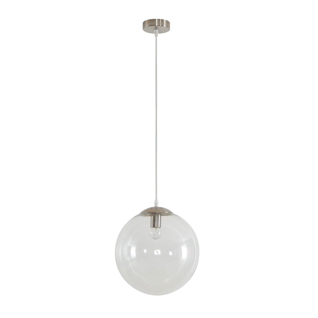 Bubble Clear Ball Satin Chrome Pendant Light