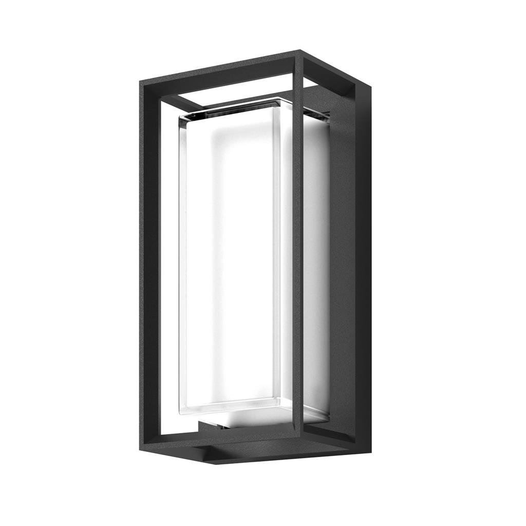 Como Dark Grey Rectangular Outdoor LED Wall Light