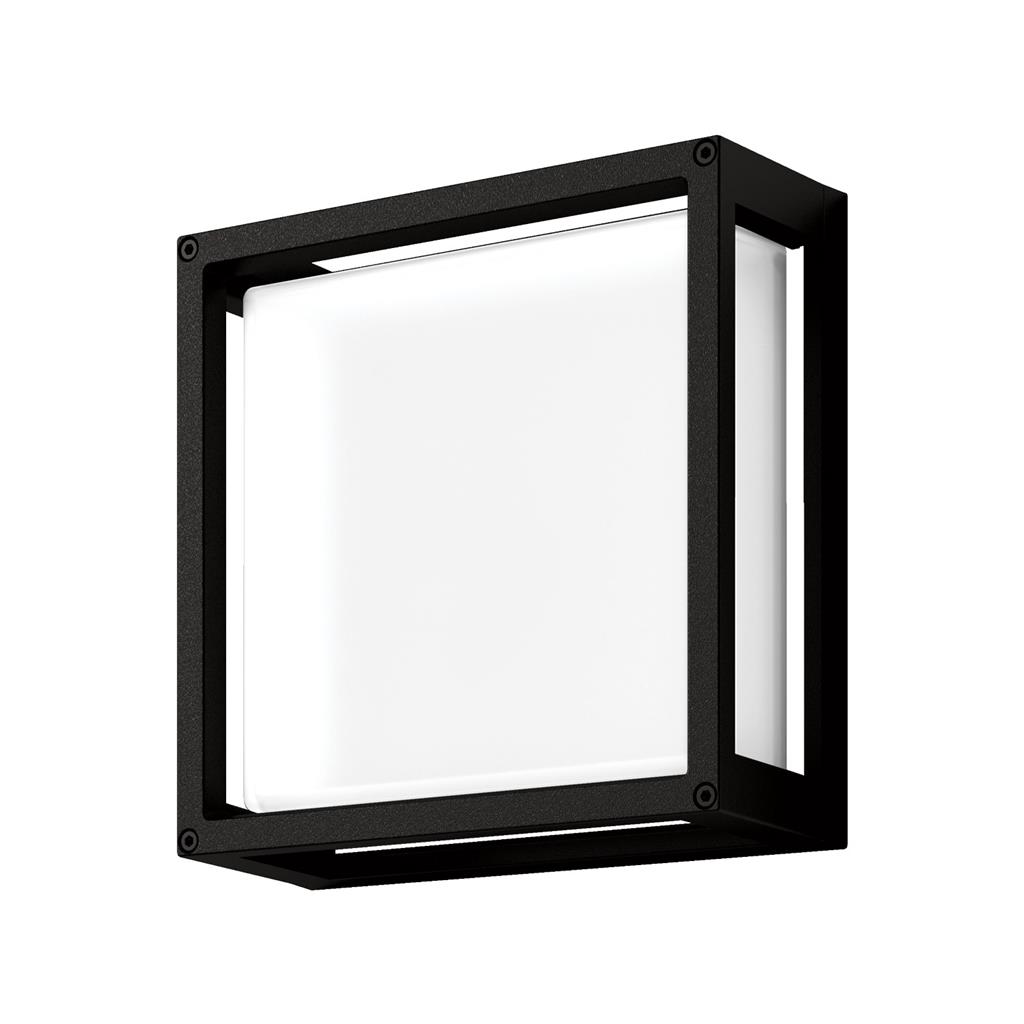 York Black LED Square Wall Light