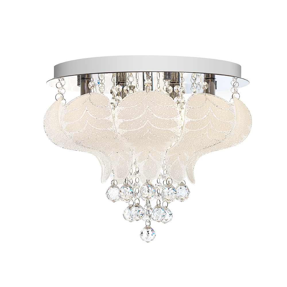Octavia Classic Glass Leaves Close To Ceiling Light