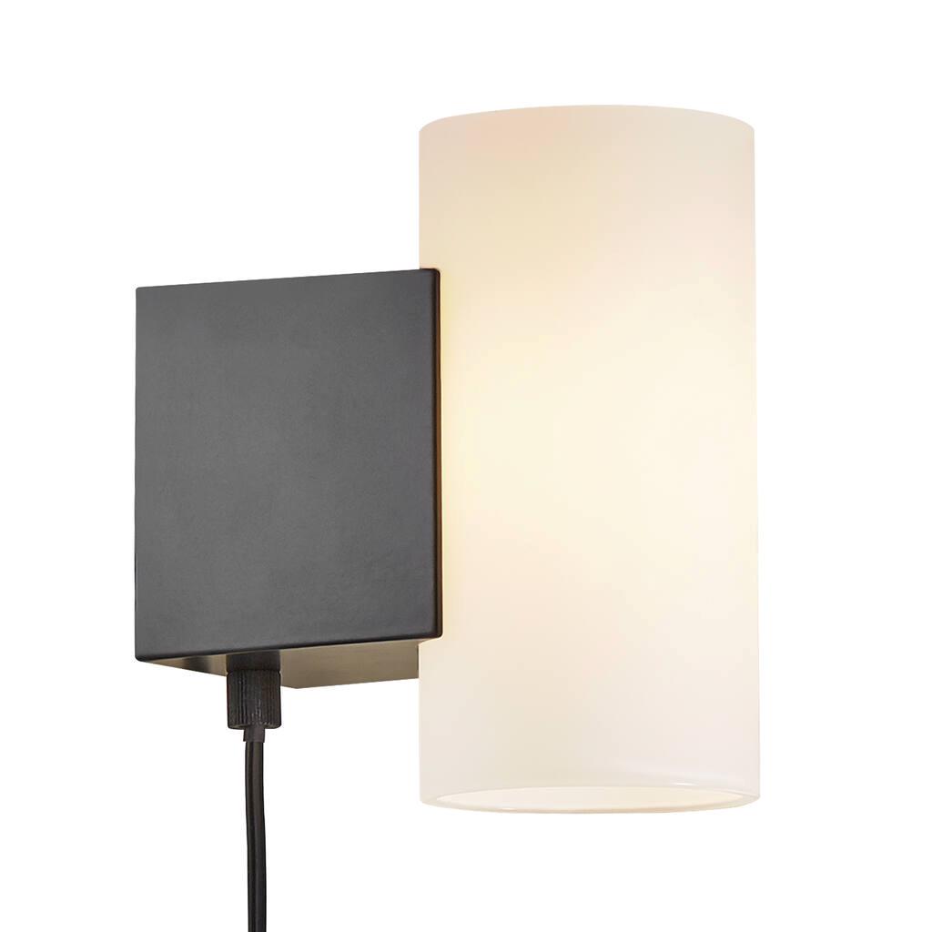 Mona Curved Black Opal White Up and Down Modern Wall Light