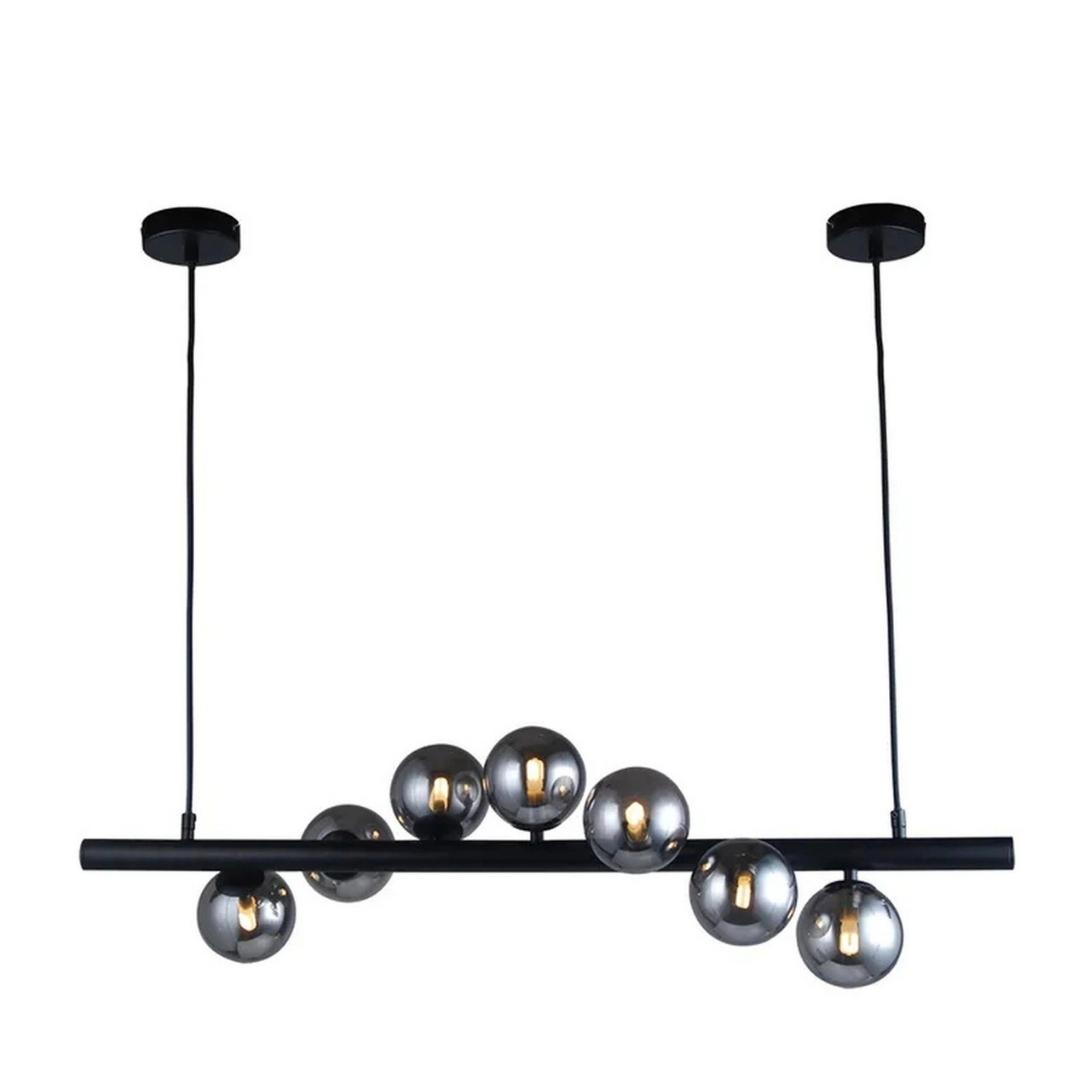 Manhattan 7 Orb Lights Black Bar Pendant
