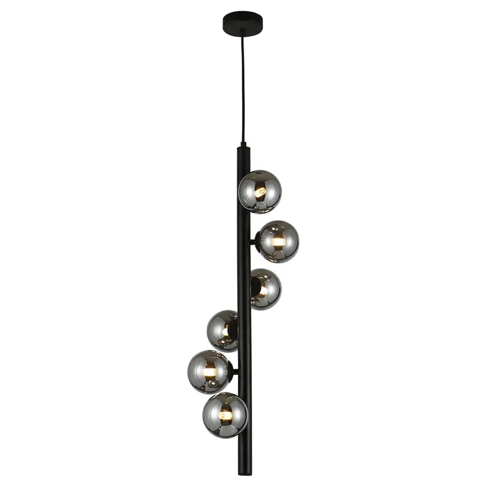 Manhattan 6 Orb Lights Black Drop Pendant