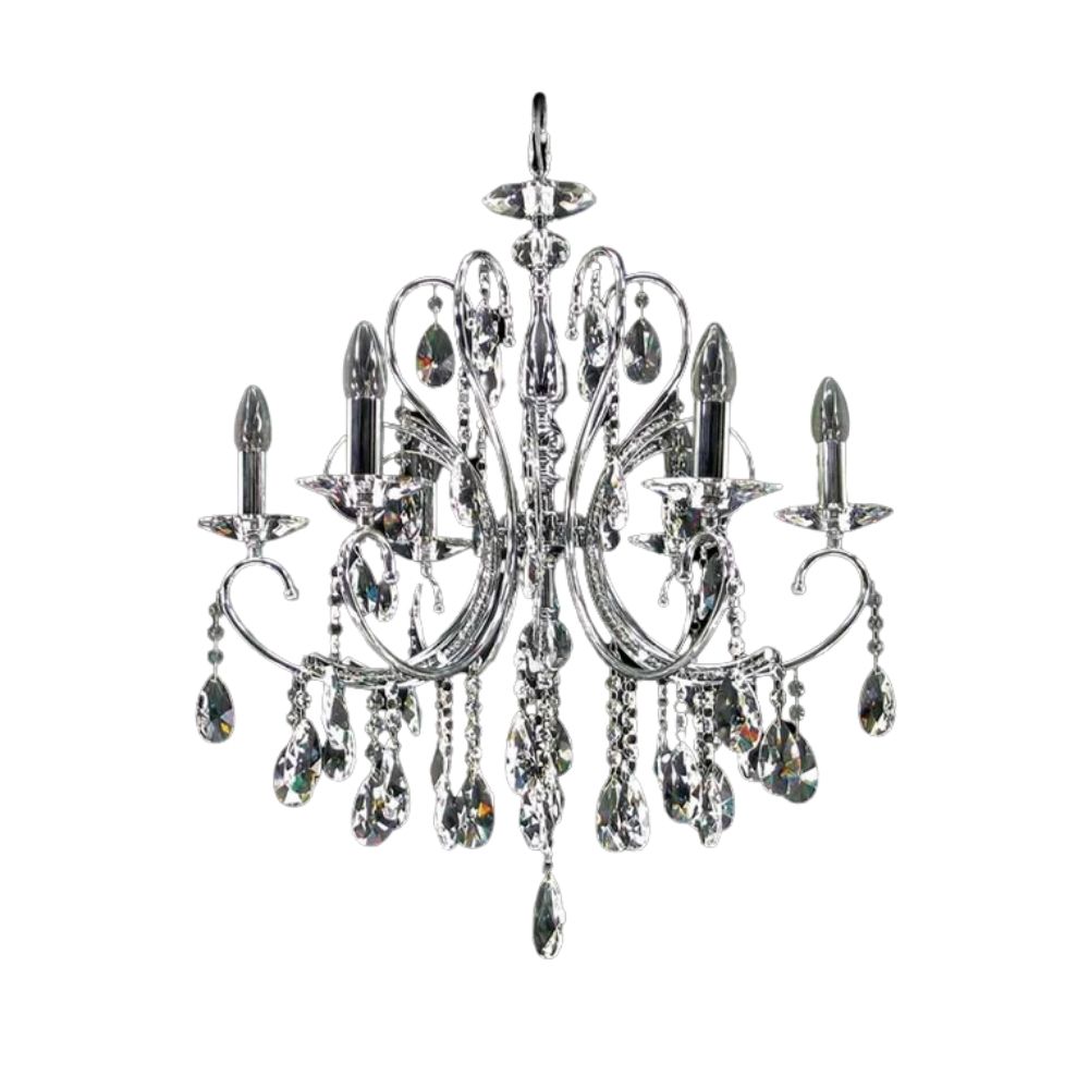 Christen Asfour Crystal Six Light Chrome Chandelier