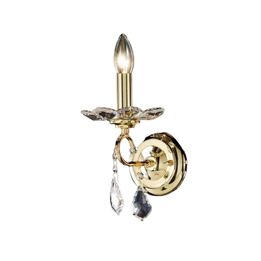 Quill Asfour Crystal Gold Candle Wall Light