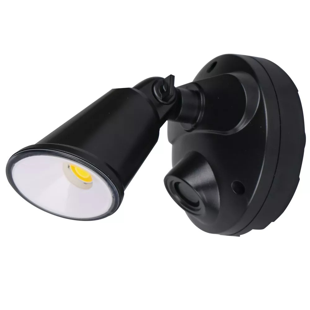 Defender Matt Black Tricolour LED Single Security Light