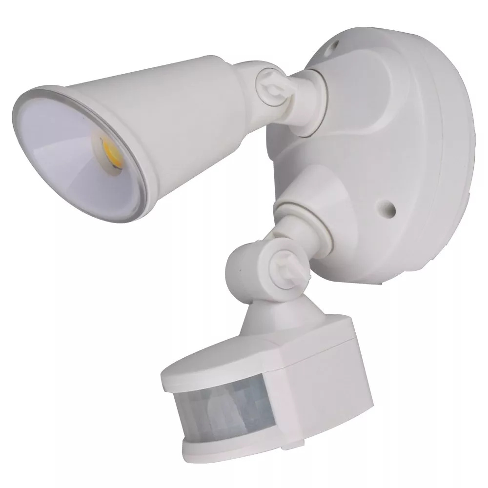 Defender White Tricolour LED Single Security Light with Sensor