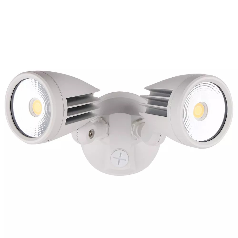 Fortress II White Tricolour LED Duo Security Light