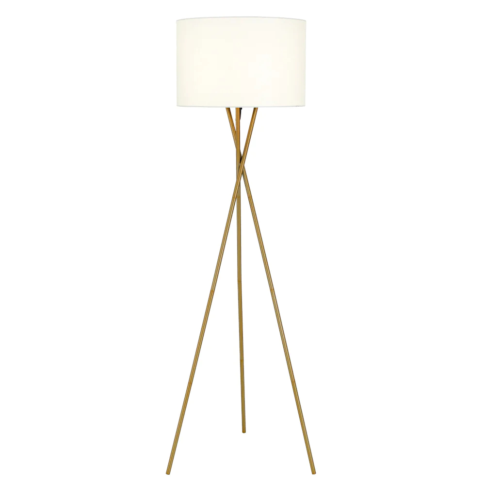 Danica Gold Ivory Tripod Floor Lamp