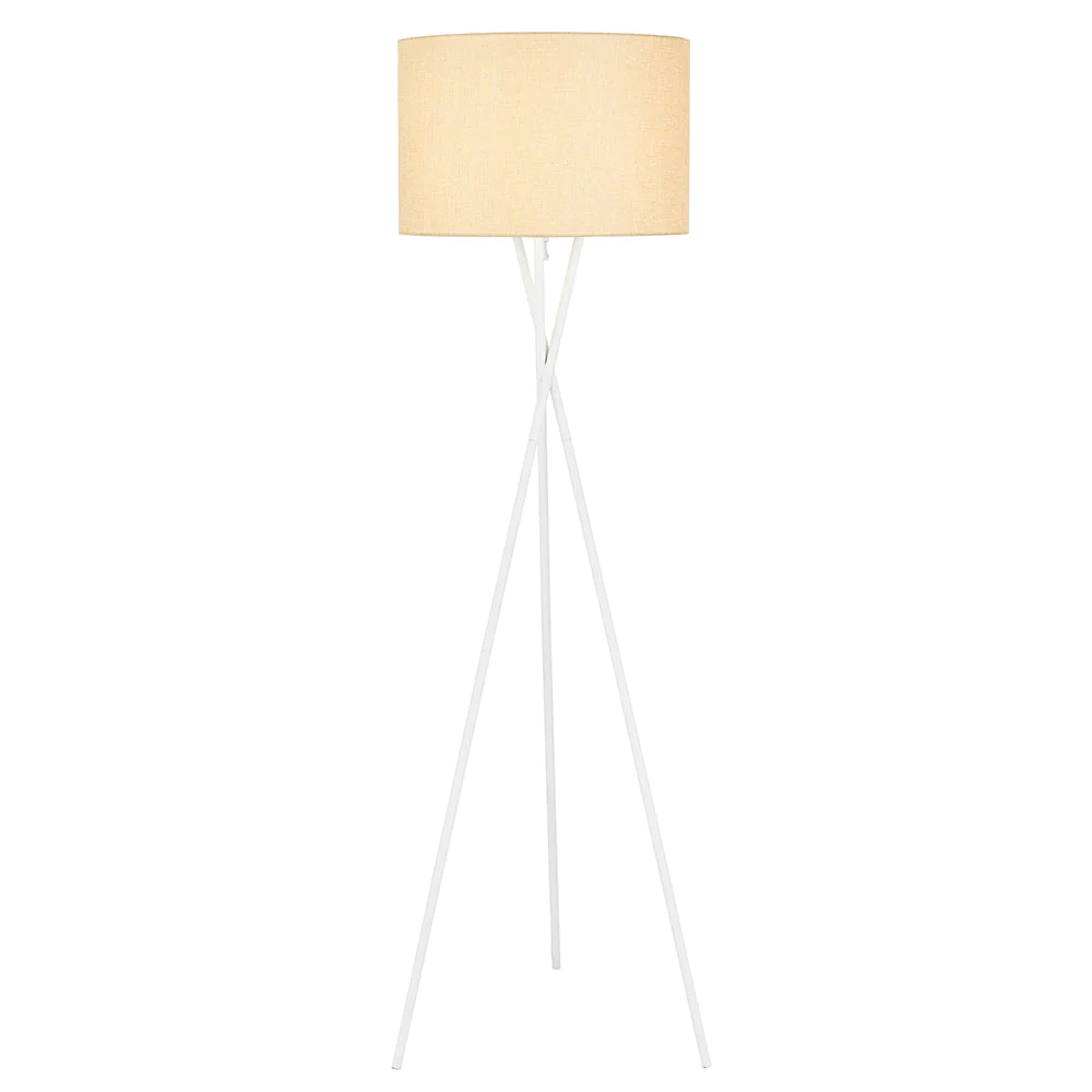 Danica White Wheat Tripod Floor Lamp