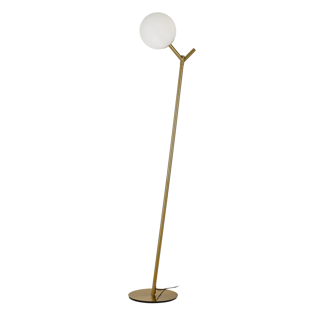 Ohio Antique Gold Opal Glass Modern Floor Lamp