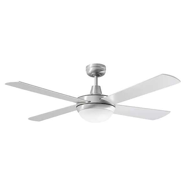 Lifestyle Brushed Aluminium 52" AC Ceiling Fan with Twin Lights