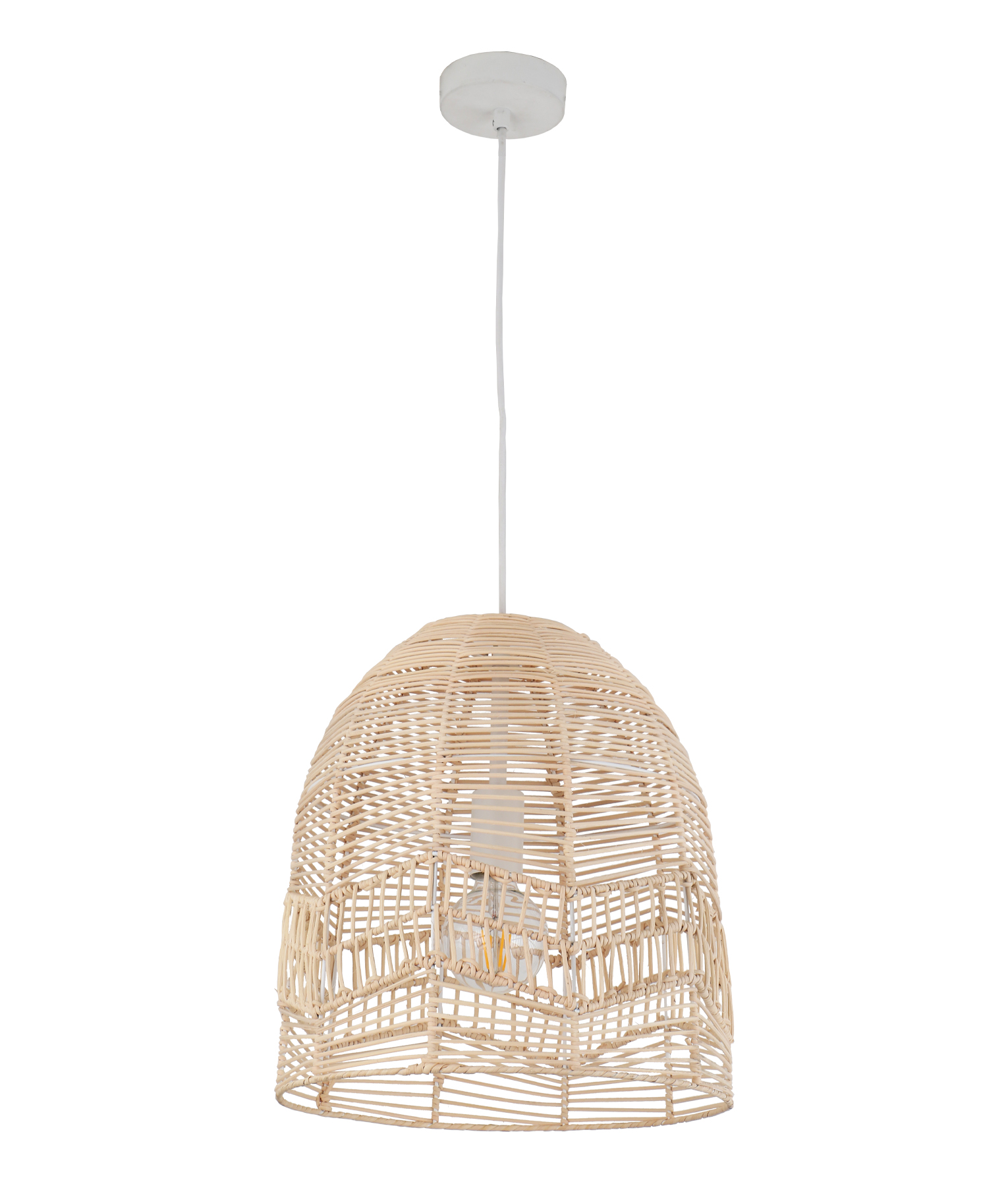 Roma Bell Natural Rattan Pendant Light