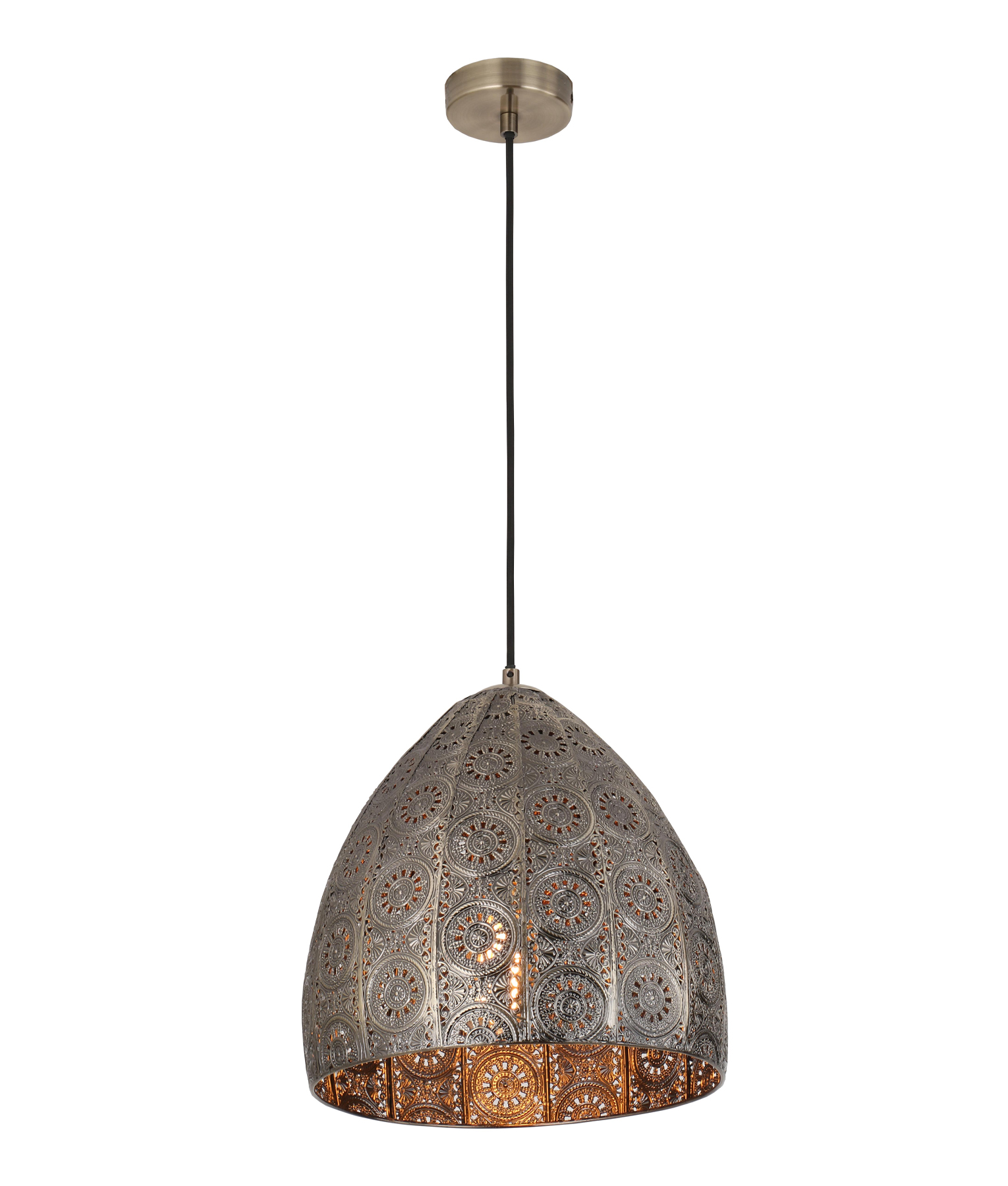Sardis Bell Aged Brass Ombre Pendant Light