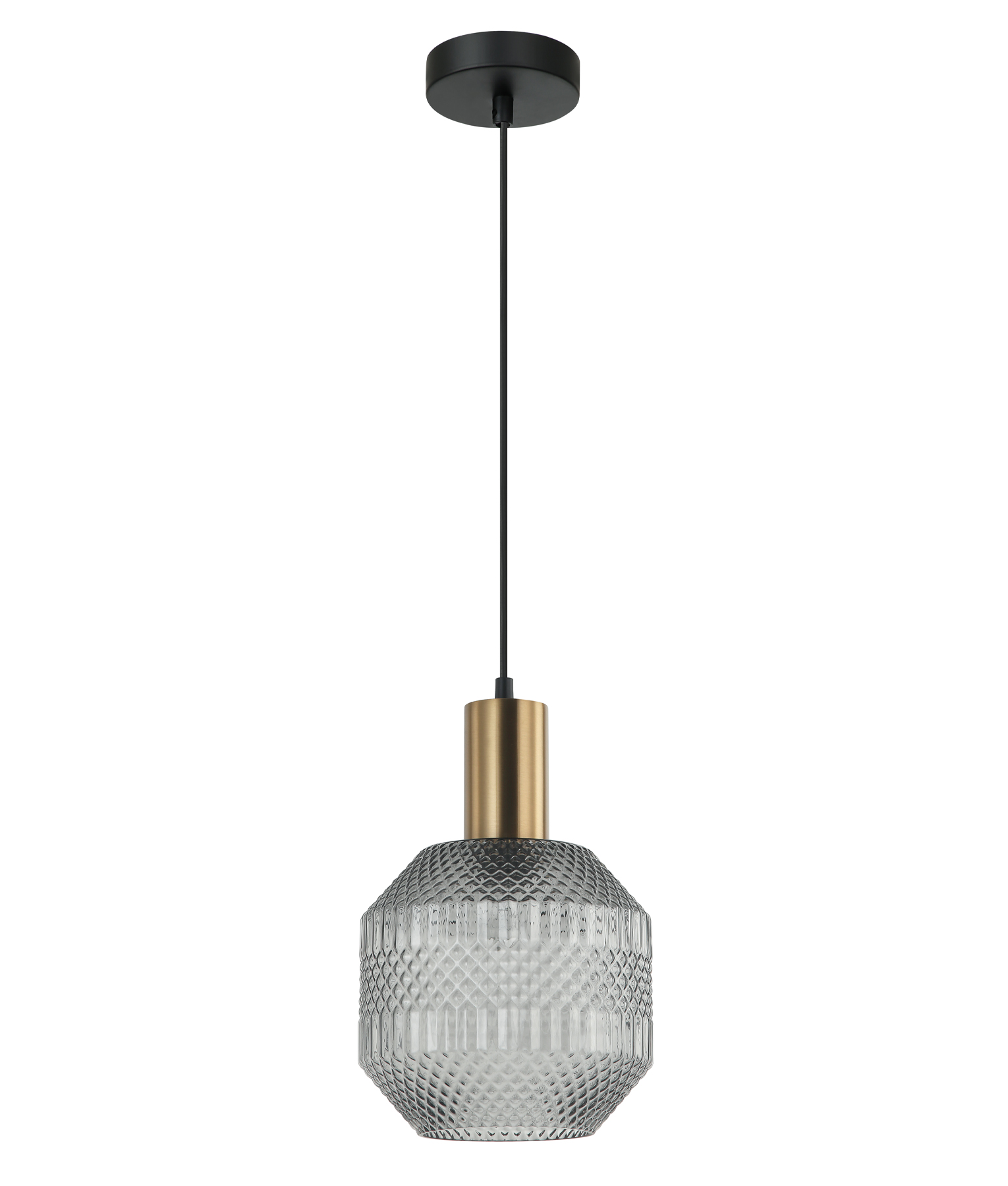 Cara Smoke Textured Glass Pendant Light